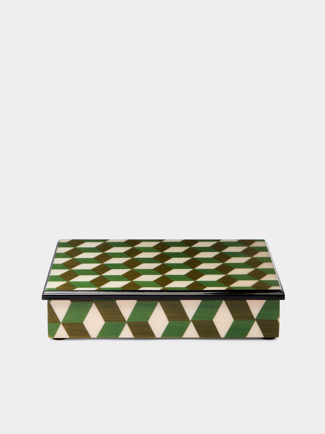 Biagio Barile - Onde Pattern Wood Inlay Box - Blue - ABASK - 