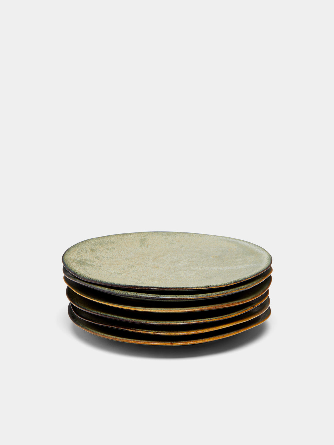 Mervyn Gers Ceramics - Hand-Glazed Ceramic Dessert Plates (Set of 6) - Beige - ABASK
