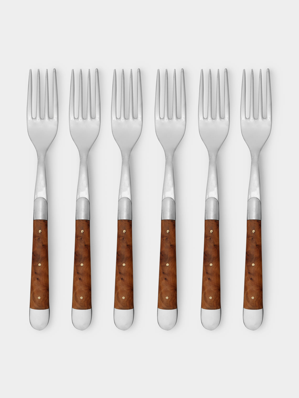 Forge de Laguiole - Thuya Wood Table Forks (Set of 6) - Silver - ABASK
