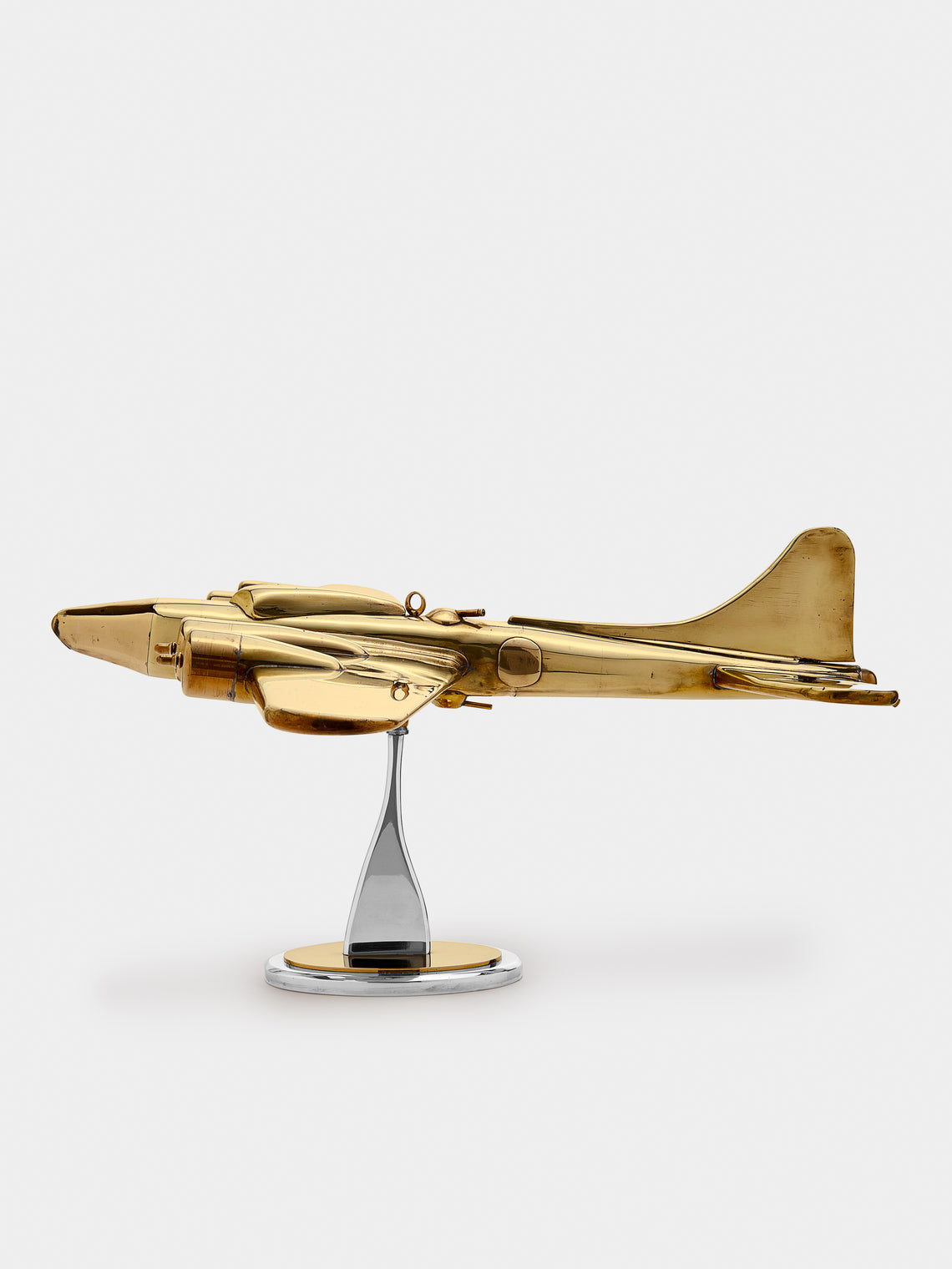 Antique and Vintage - 1950s Solid Brass Plane - Brown - ABASK