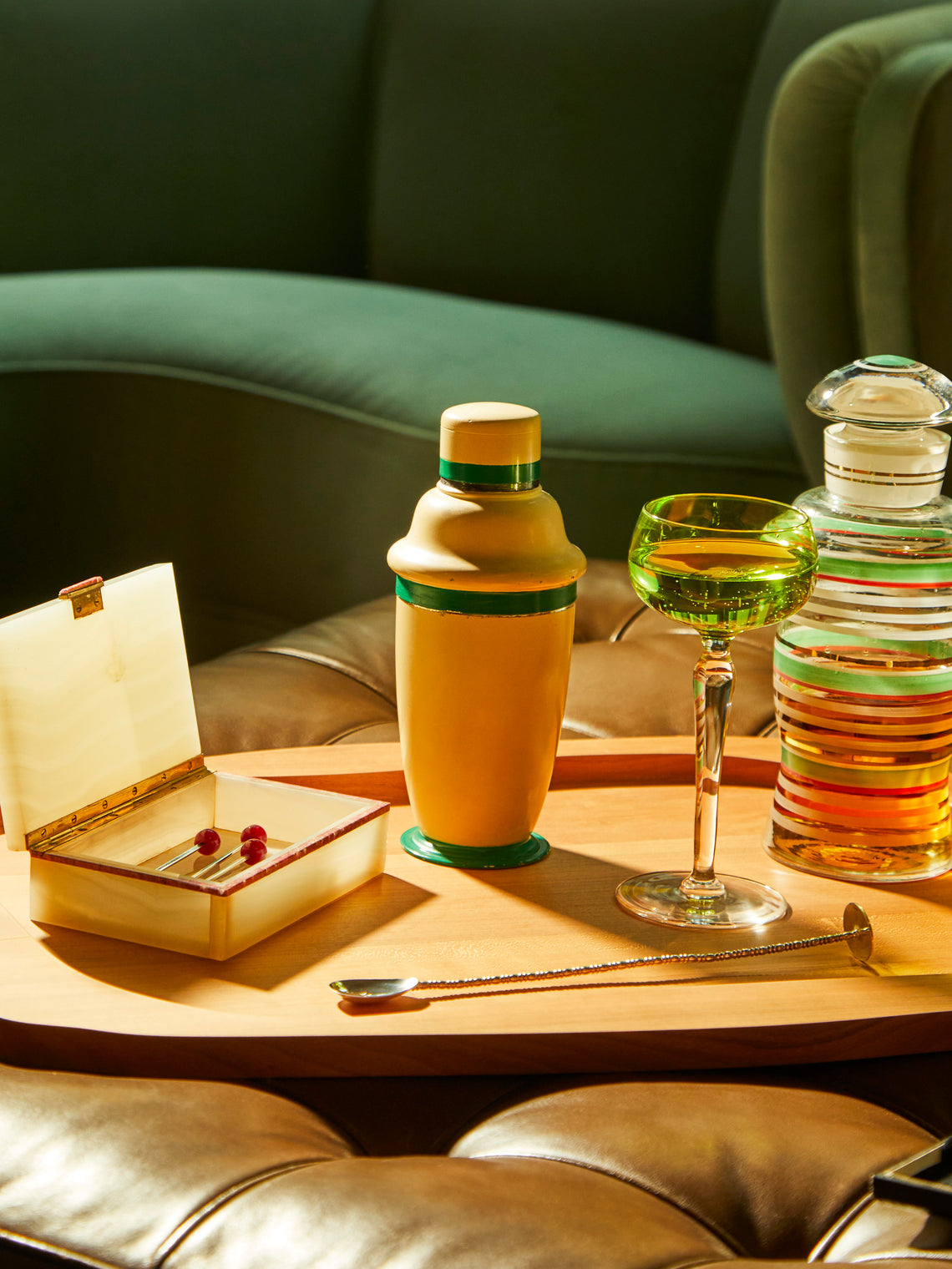 Antique and Vintage - 1920 Art Deco Silver Plated & Enamel Cocktail Shaker -  - ABASK