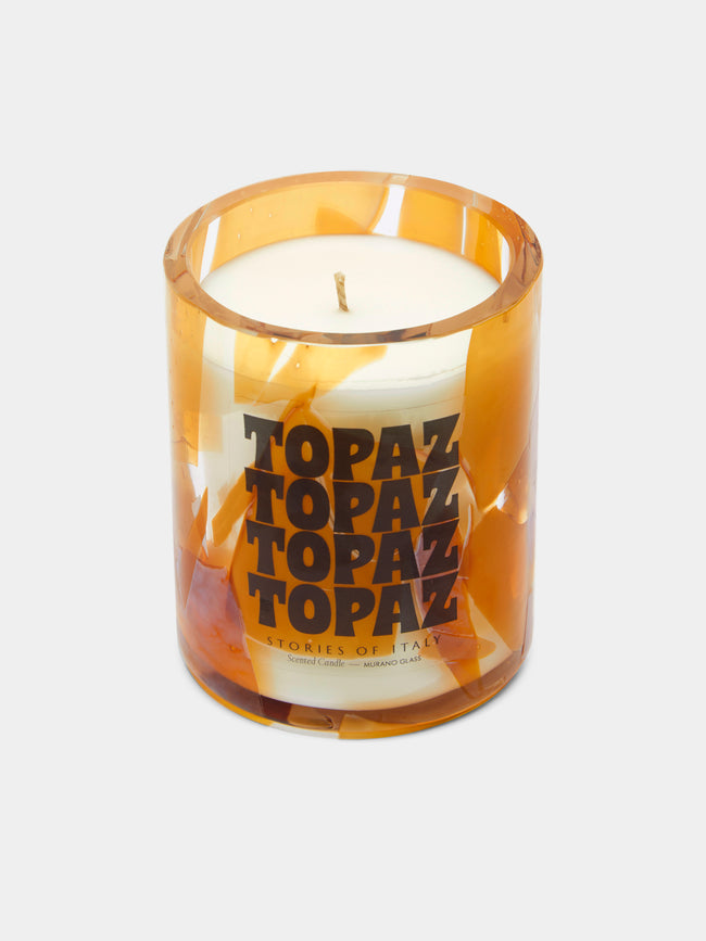 Stories of Italy - Topaz Murano Glass Scented Candle - Orange - ABASK - 