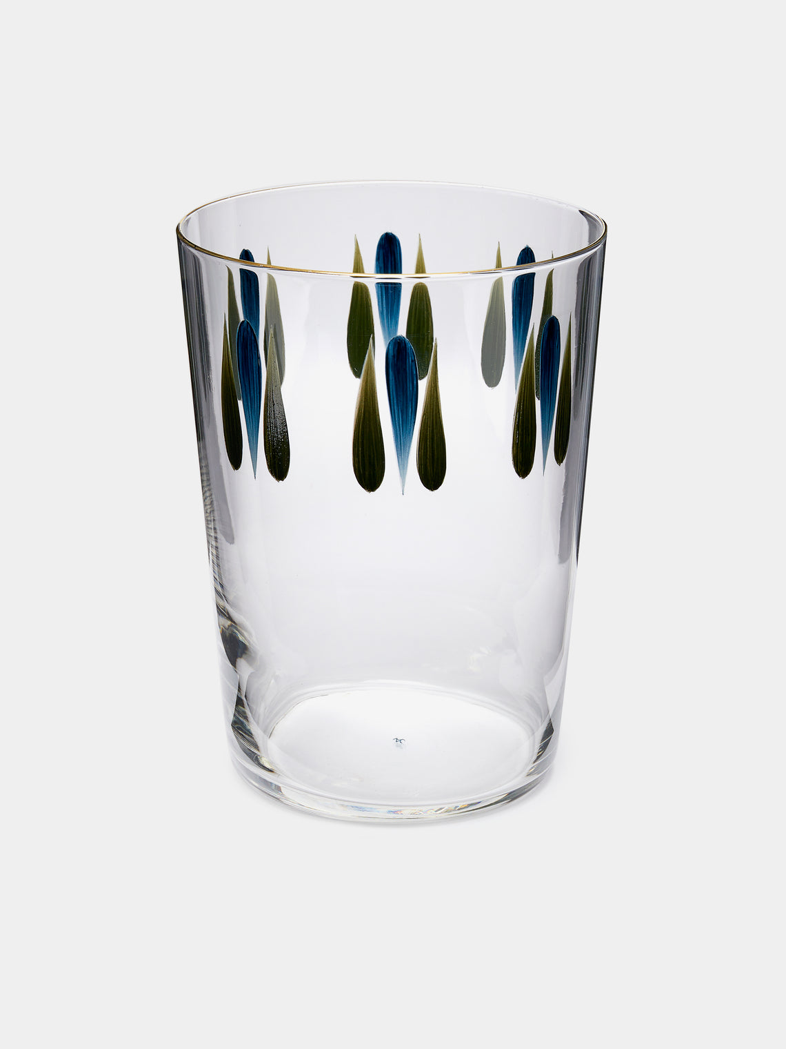 Los Vasos de Agua Clara - Soul Hand-Painted Glass Tumblers (Set of 6) - Blue - ABASK
