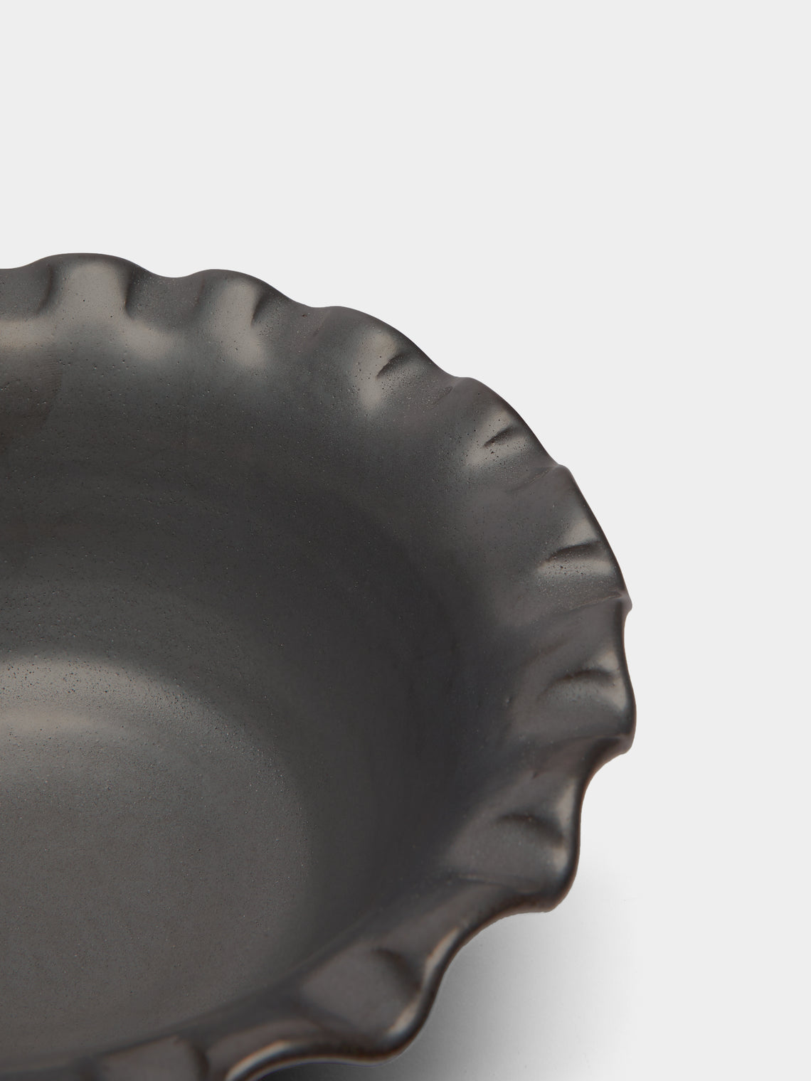Perla Valtierra - Hand-Glazed Ceramic Small Serving Bowl - Black - ABASK