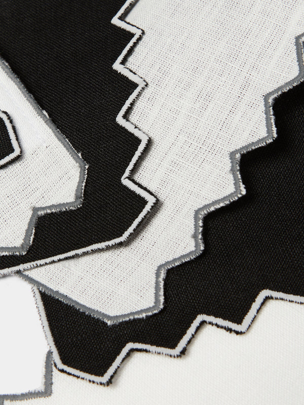 Los Encajeros - Triangu Embroidered Linen Cocktail Napkins (Set of 6) -  - ABASK