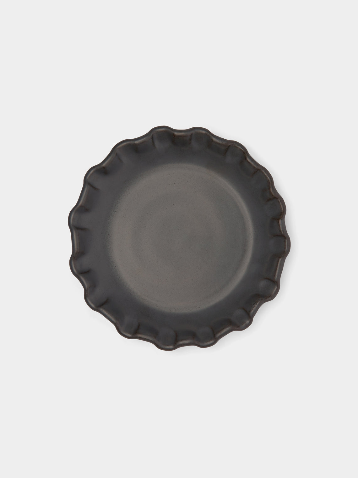 Perla Valtierra - Hand-Glazed Ceramic Lipped Dessert Plates (Set of 4) - Black - ABASK - 