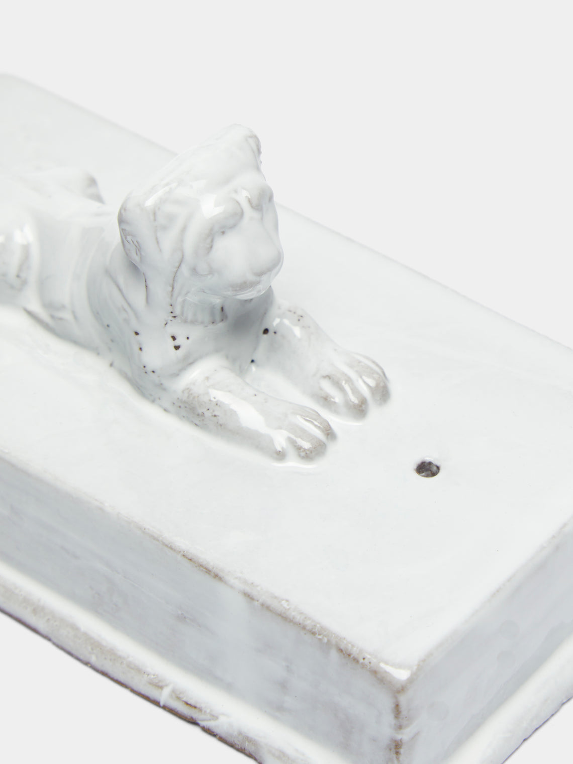 Lion Hand-Glazed Ceramic Incense Holder