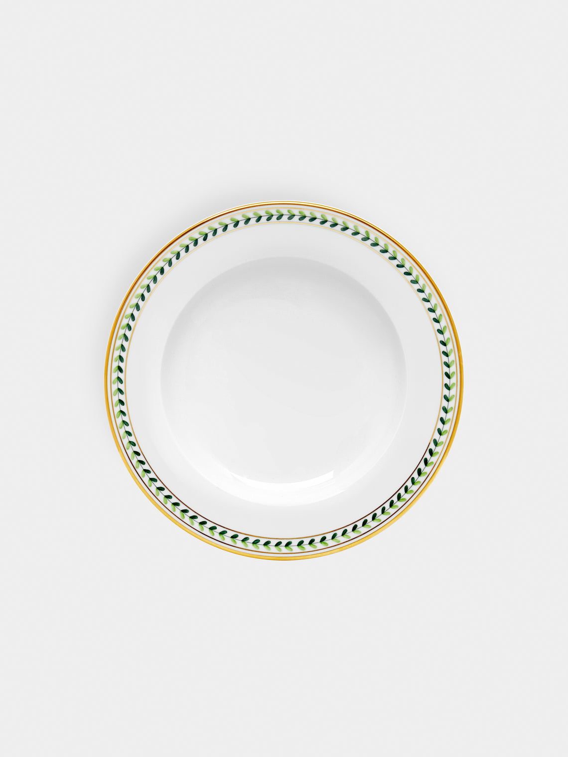 Augarten - Leafed Edge Hand-Painted Porcelain Dessert Plate - White - ABASK - 
