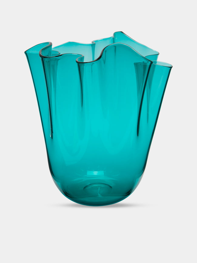 Venini - Fazzoletto Large Murano Glass Vase - Green - ABASK - 