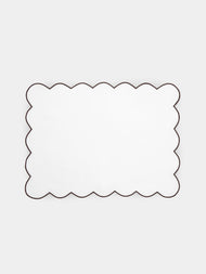 Angela Wickstead - Diletta Scalloped Linen Placemats (Set of 4) - Brown - ABASK - 