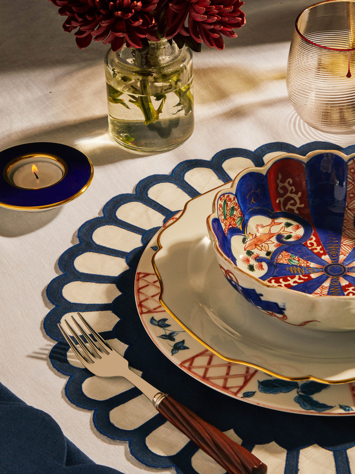 Los Encajeros - Zurbano Embroidered Linen Placemats (Set of 4) -  - ABASK