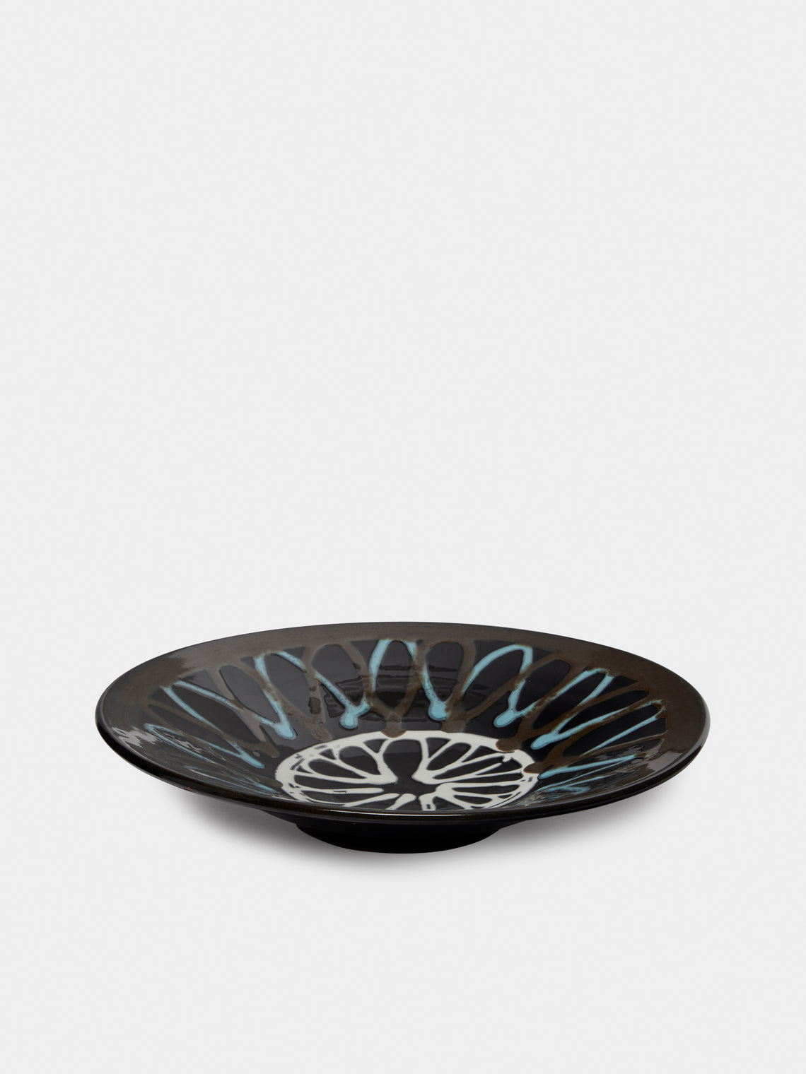 Antique and Vintage - 1950s-1970s Fat Lava Ceramic Bowl - Blue - ABASK - 