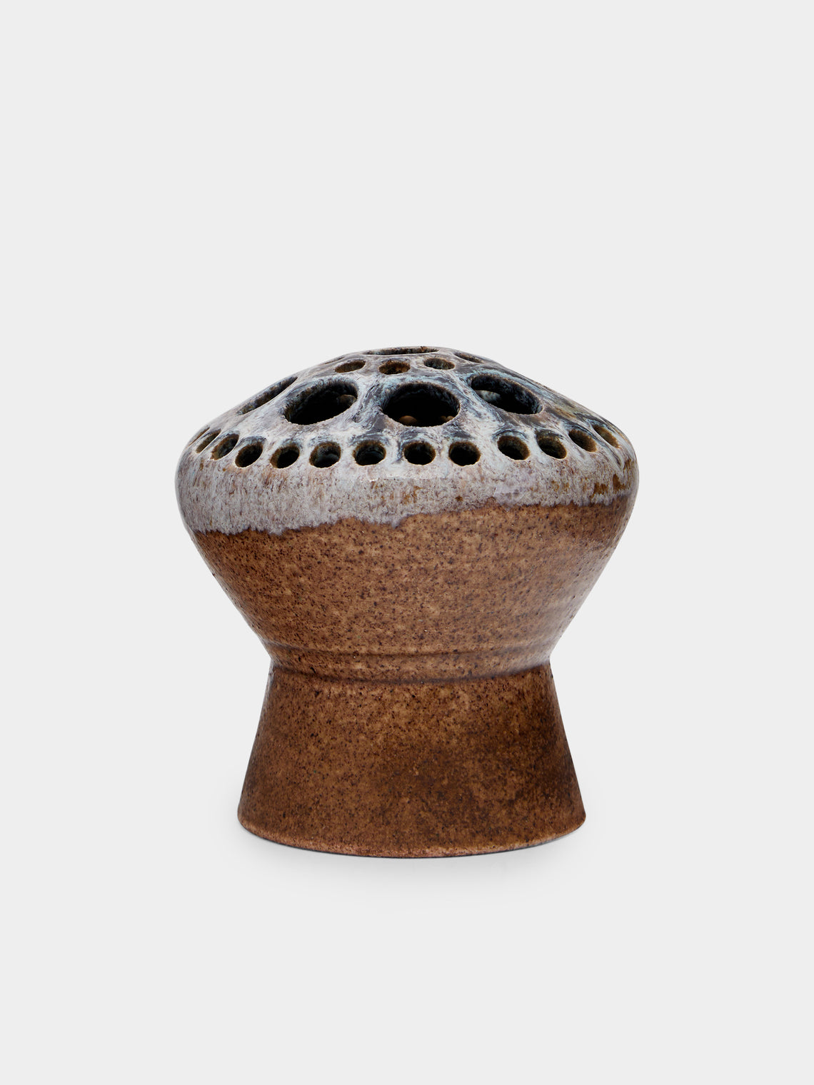 Antique and Vintage - 1970s Accolay Flower Frog Vase - Brown - ABASK - 