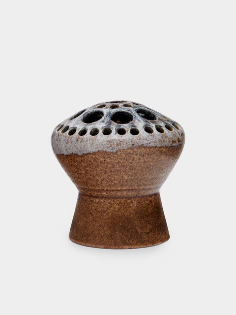 Antique and Vintage - 1970s Accolay Flower Frog Vase - Brown - ABASK - 