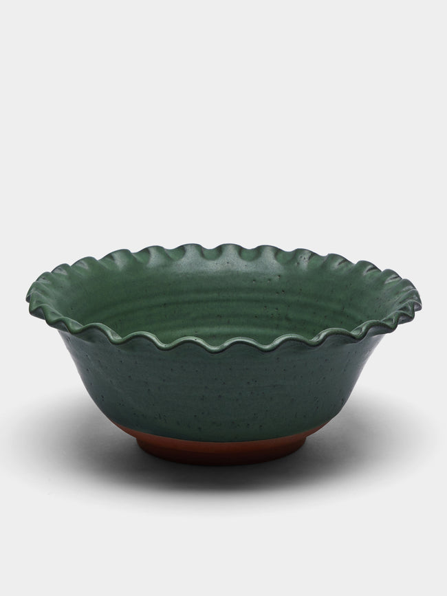 Perla Valtierra - Hand-Glazed Ceramic Large Serving Bowl - Green - ABASK - 