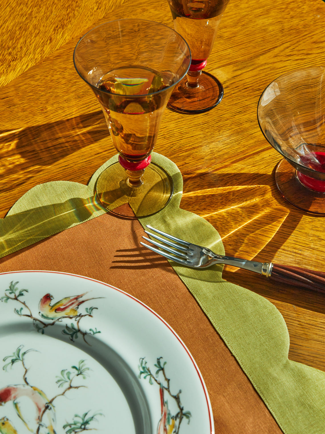 Antique and Vintage - 1930s Art Deco Smoked Glass (Set of 28) - Red - ABASK