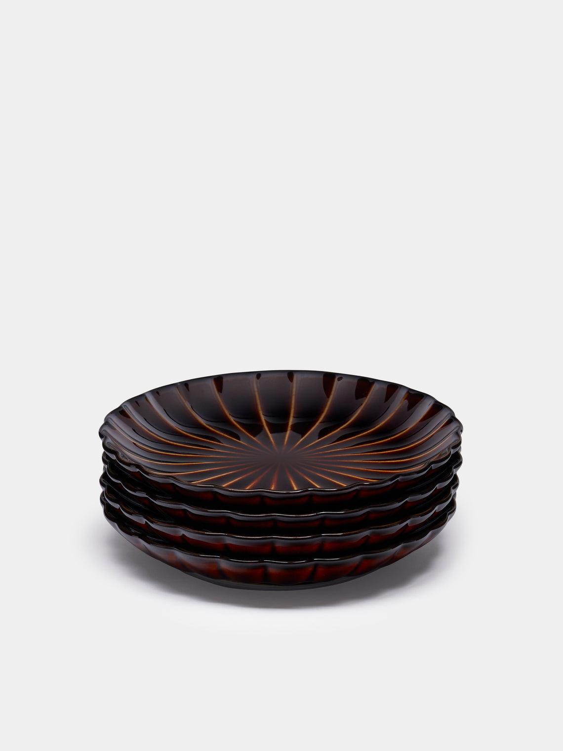 Kaneko Kohyo - Giyaman Urushi Ceramic Saucers (Set of 4) - Brown - ABASK