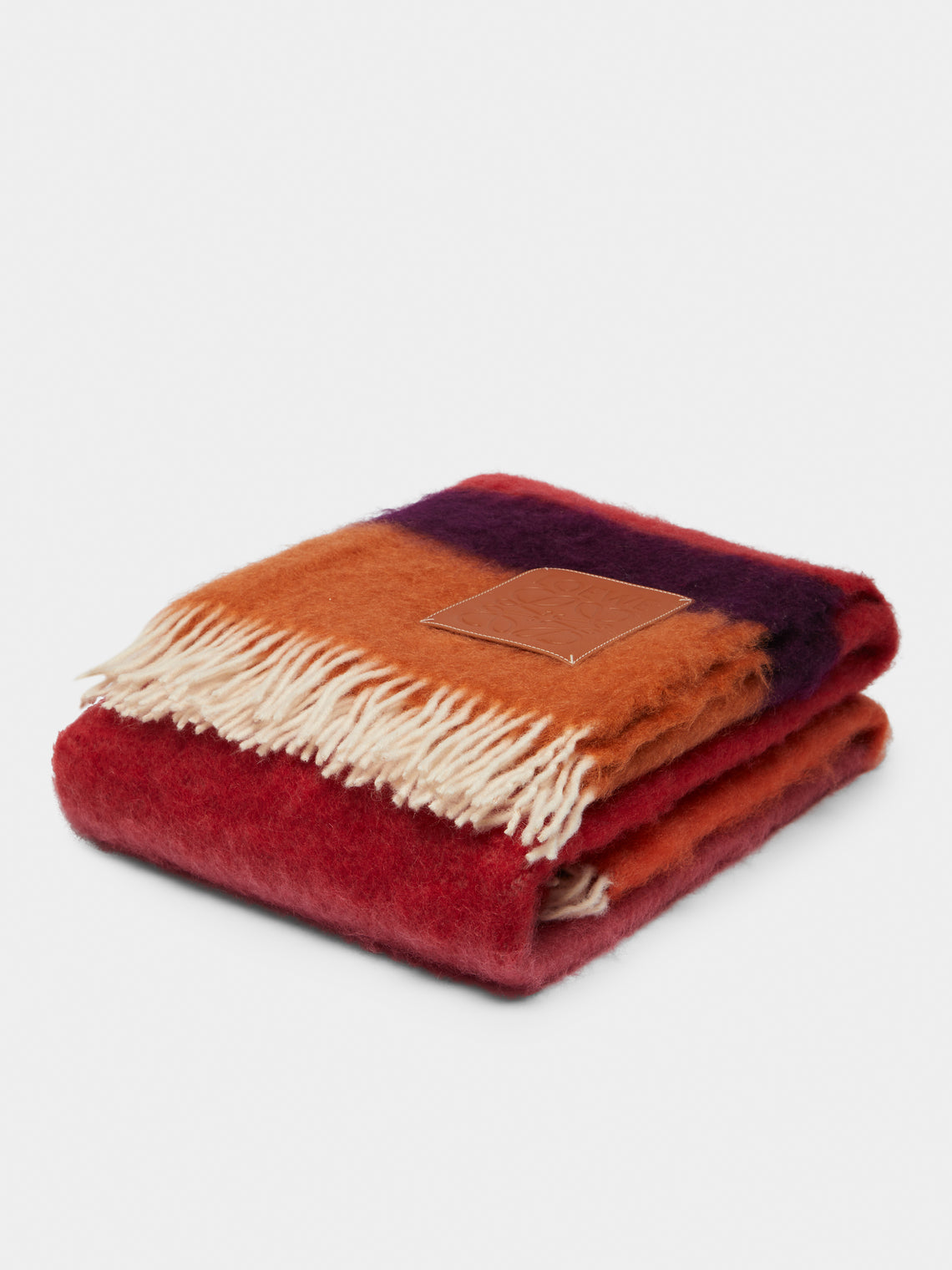Loewe Home - Stripe Mohair Blanket - Red - ABASK