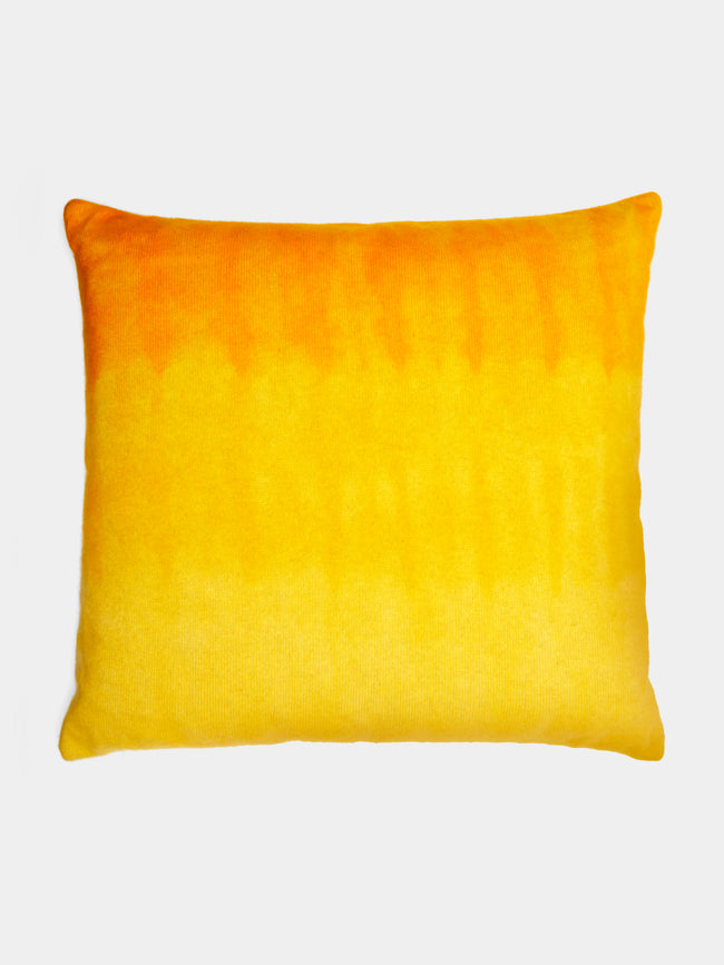 The Elder Statesman - Gradient Hand-Dyed Cashmere Pillow - Yellow - ABASK - 