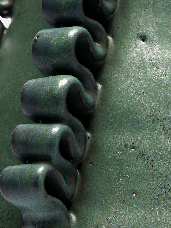 Perla Valtierra - Lola Hand-Glazed Ceramic Medium Vase - Green - ABASK