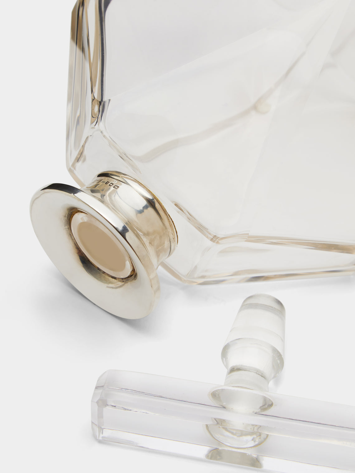 Antique and Vintage - 1930s English Art Déco Silver & Cut Glass Decanter -  - ABASK