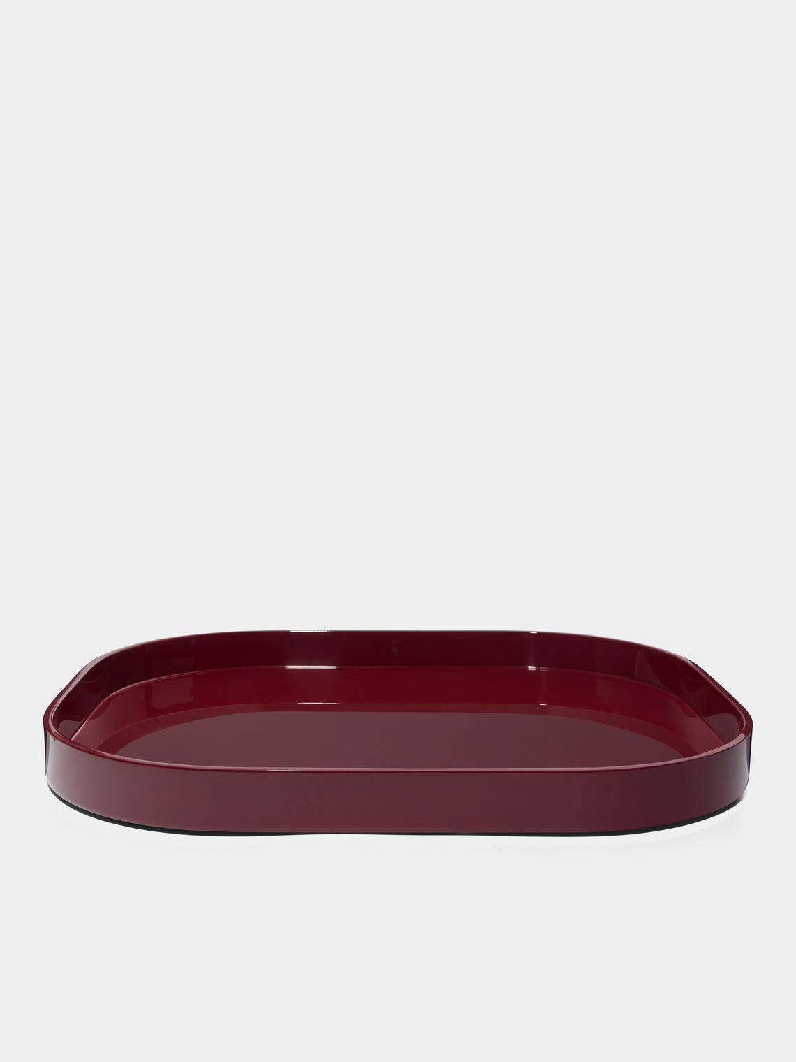 The Lacquer Company - Lacquered Large Stacking Tray - Burgundy - ABASK