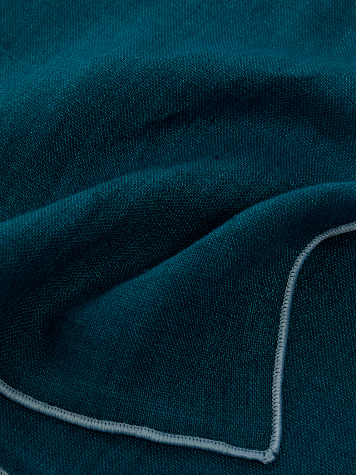 Madre Linen - Contrast Edge Linen Napkin (Set of 4) - Blue - ABASK