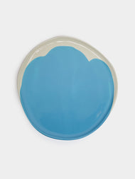 Pottery & Poetry - Hand-Glazed Porcelain Dinner Plates (Set of 4) - Light Blue - ABASK - 