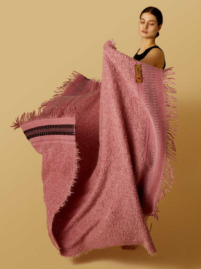 The House of Lyria - Balia Hand-Dyed Wool Throw - Pink - ABASK