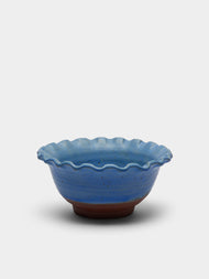 Perla Valtierra - Hand-Glazed Ceramic Small Serving Bowl - Blue - ABASK - 