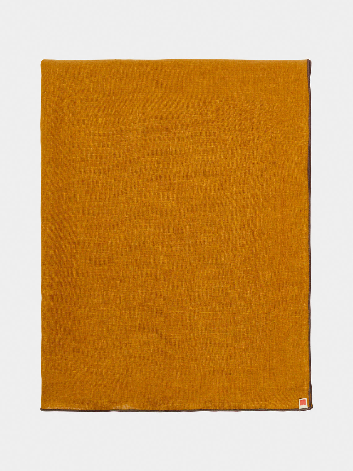 Madre Linen - Contrast Edge Linen Tablecloth - Yellow - ABASK - 
