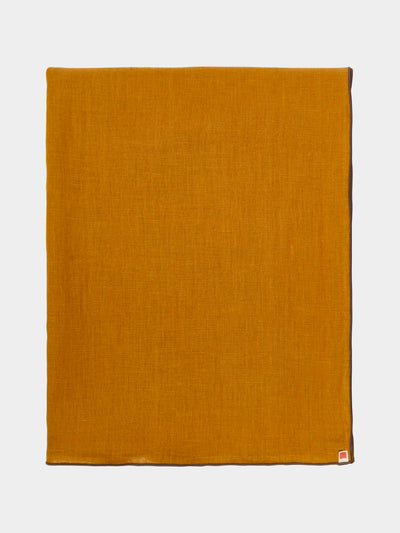 Madre Linen - Hand-Dyed Linen Contrast-Edge Tablecloth -  - ABASK - 
