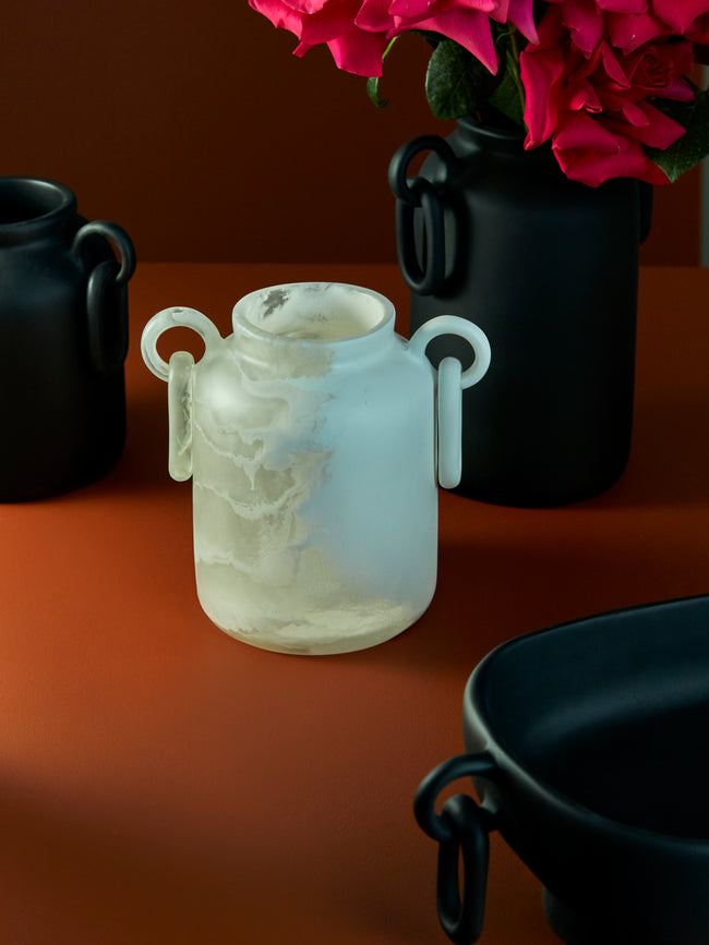 Revolution of Forms - Mitla Low Resin Vase - White - ABASK