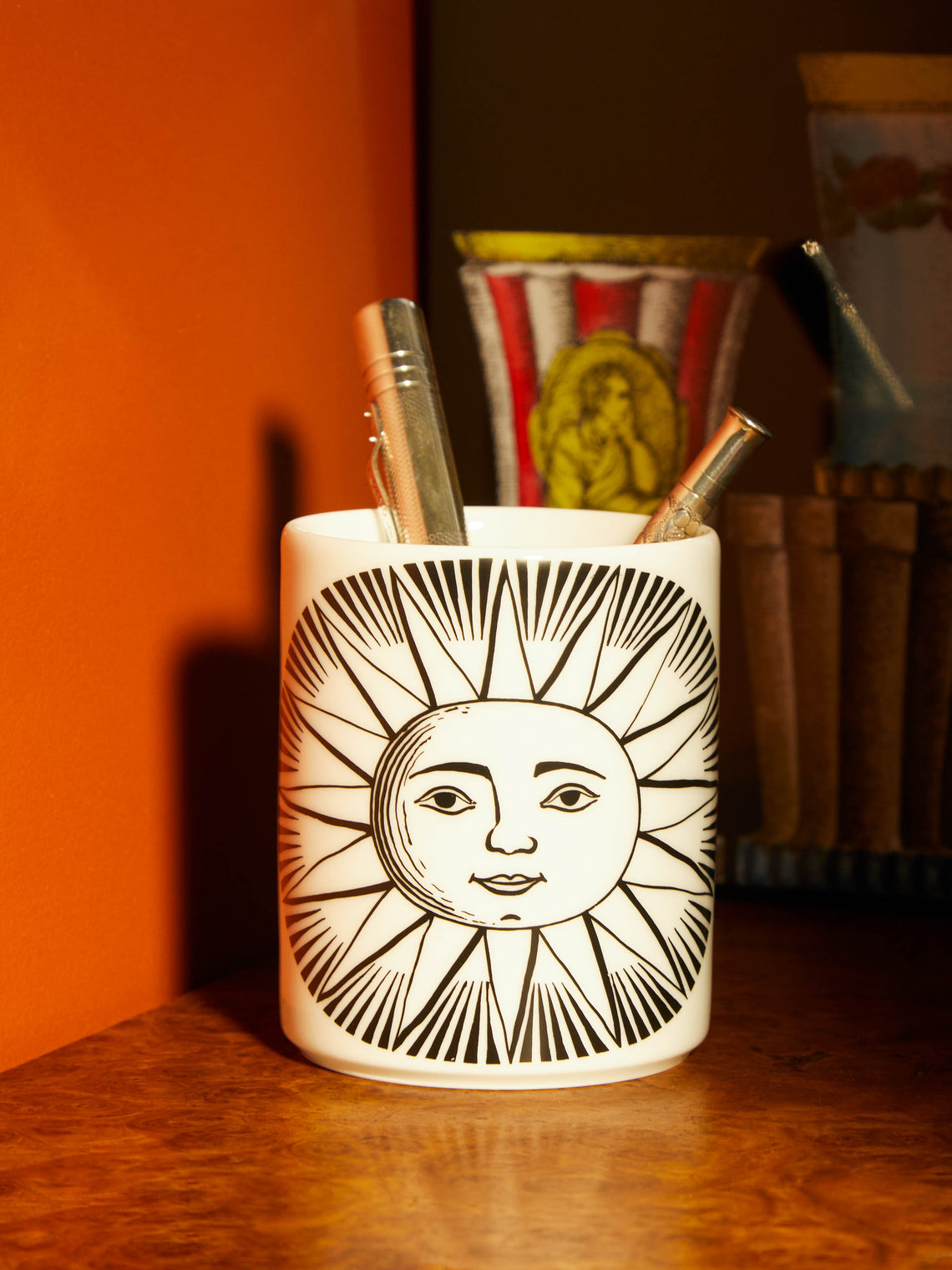 Fornasetti - Sole Porcelain Pencil Holder - ABASK