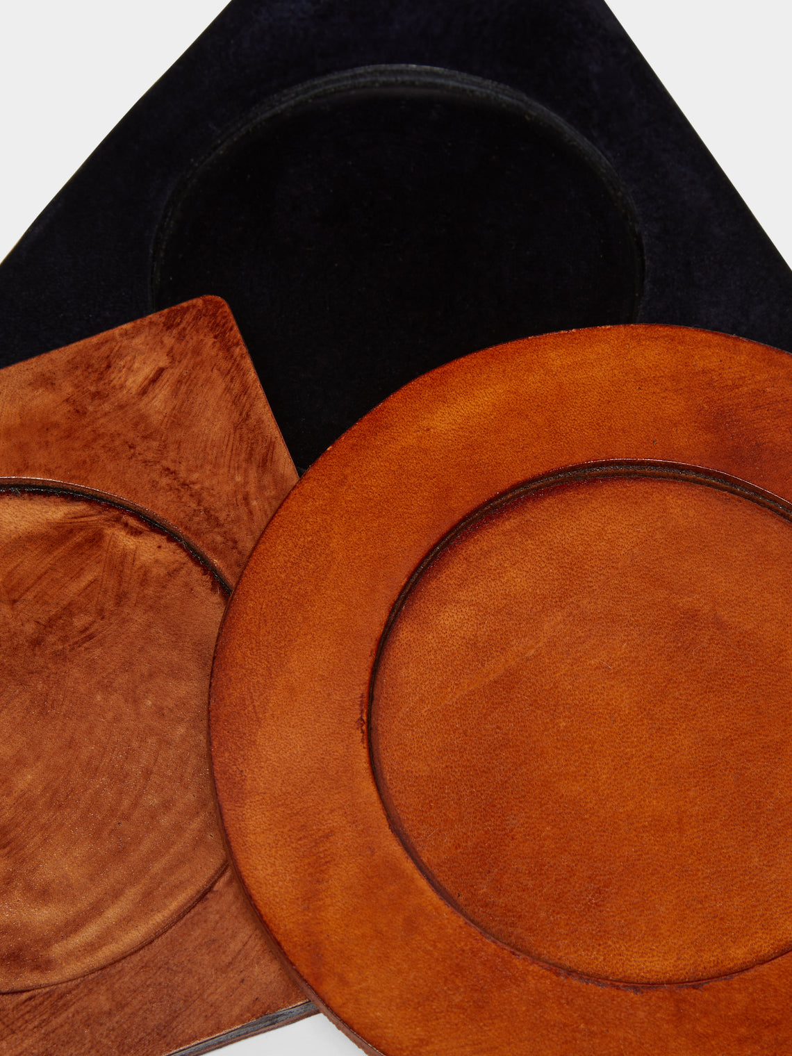 Peter Speliopoulos Projects - Hand-Stained Leather Coasters (Set of 6) -  - ABASK