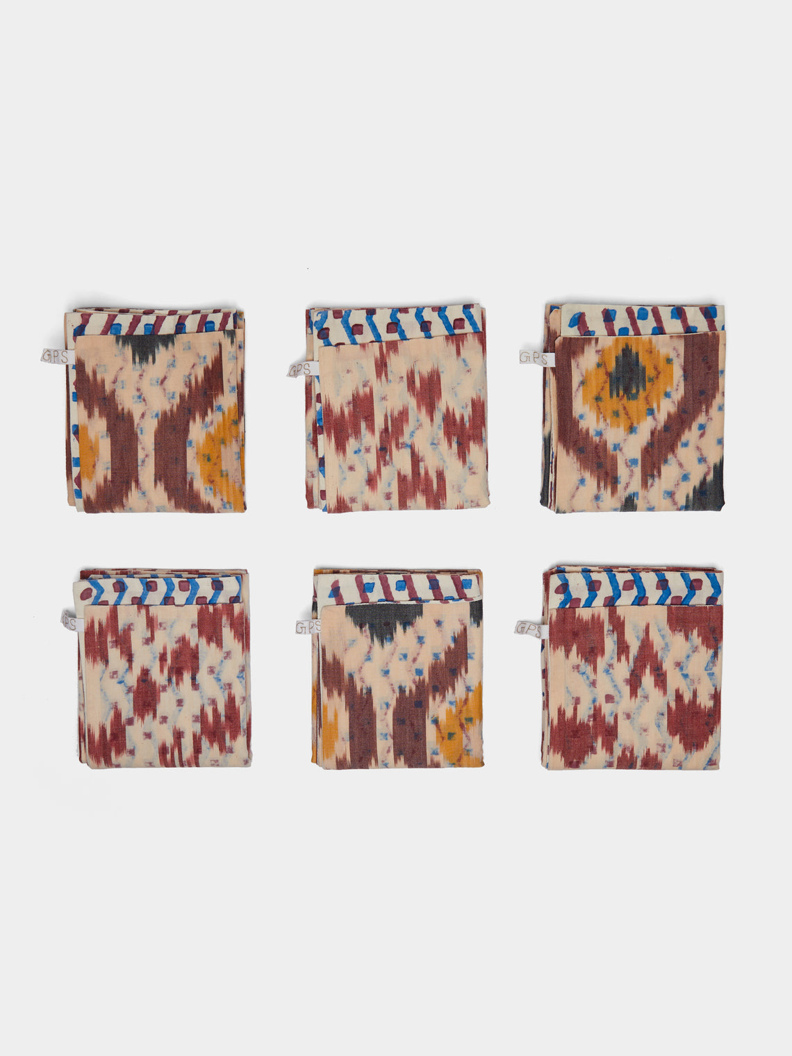 Gregory Parkinson - Honeycomb Melon Block-Printed Cotton Napkins (Set of 6) - Multiple - ABASK