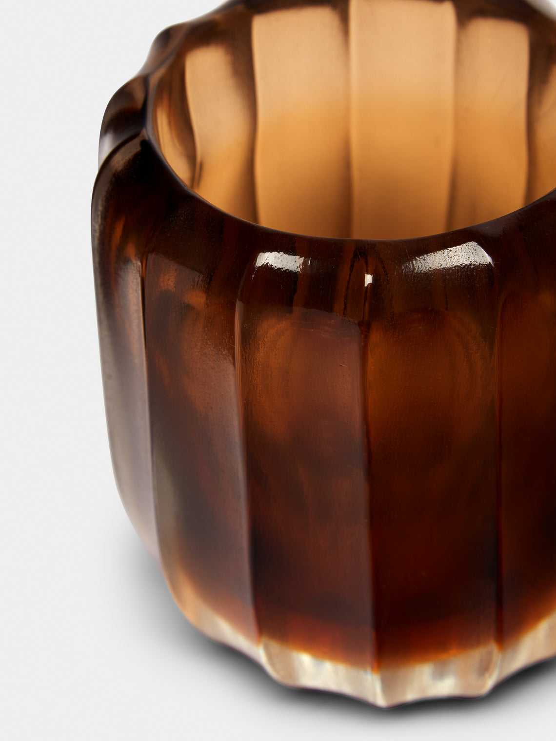 Micheluzzi Glass - Rullo Miele Hand-Blown Murano Glass Vase - Yellow - ABASK