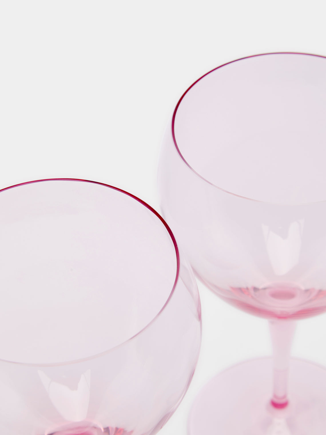Moser - Optic Hand-Blown Crystal Red Wine Glasses (Set of 2) - Pink - ABASK