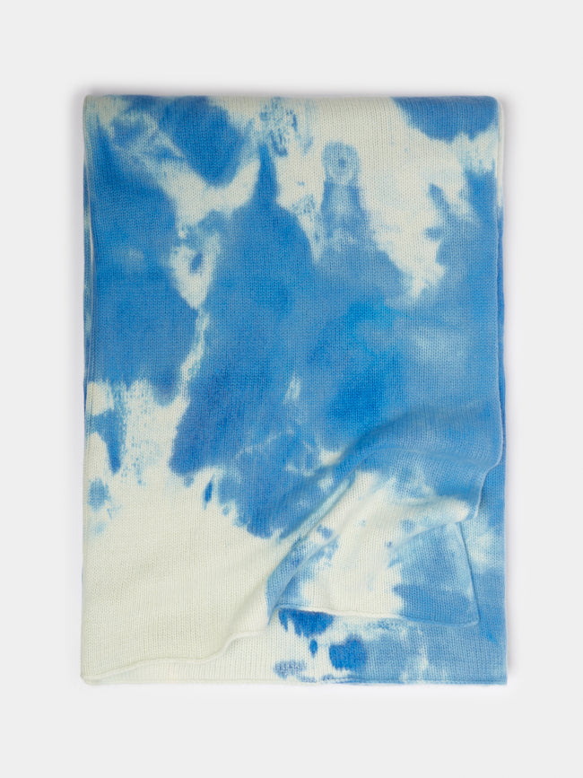 The Elder Statesman - Cloud Hand-Dyed Cashmere Blanket - Blue - ABASK - 