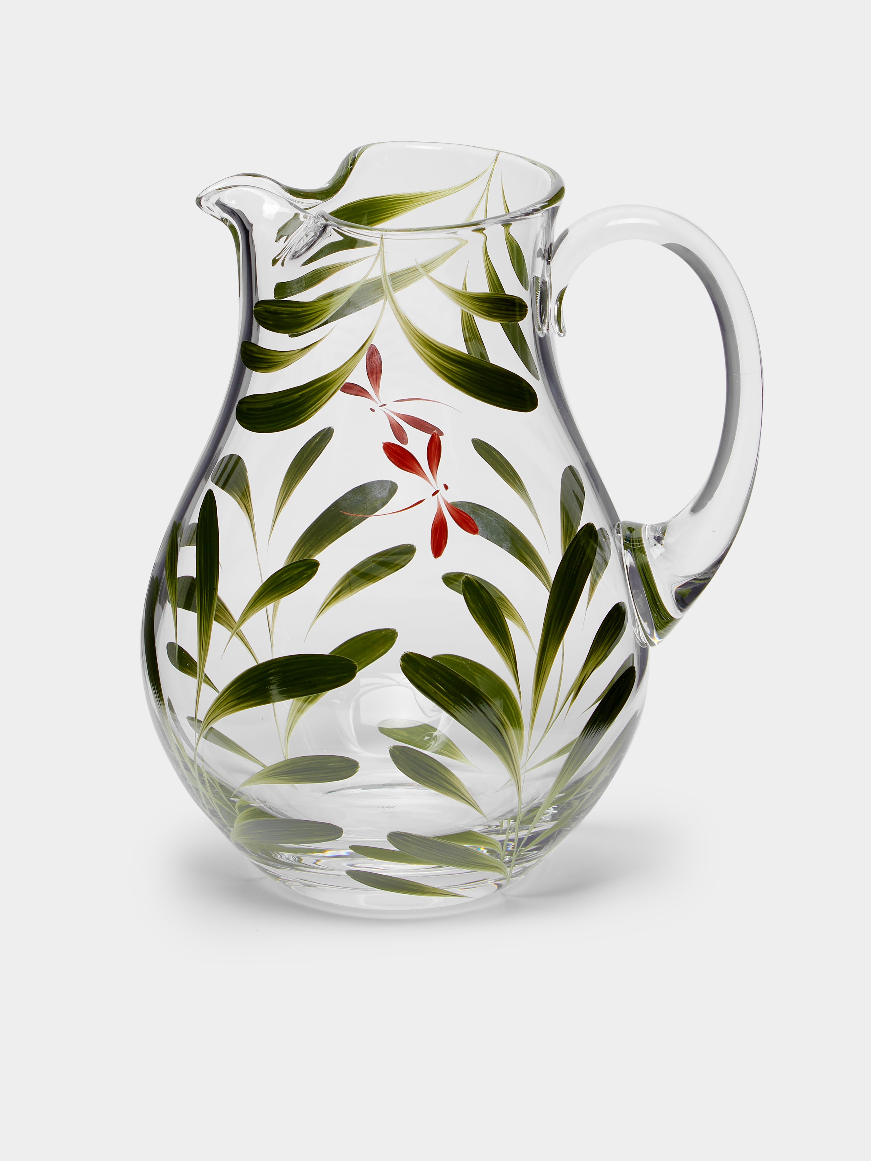 Los Vasos De Agua Clara Hand-Painted Glass Jug