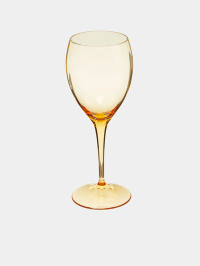 Moser - Optic Hand-Blown Crystal White Wine Glasses (Set of 2) - Yellow - ABASK - 