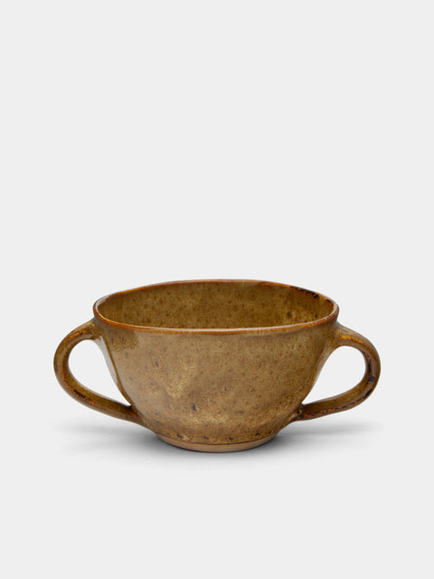 Mervyn Gers Ceramics - Hand-Glazed Ceramic Handled Soup Bowls (Set of 6) - Yellow - ABASK - 