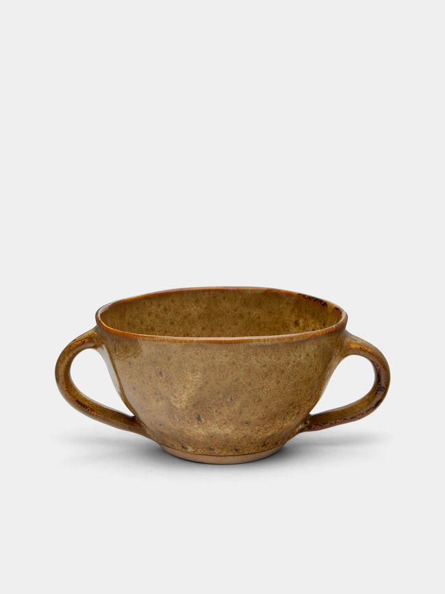 Mervyn Gers Ceramics - Hand-Glazed Ceramic Handled Soup Bowls (Set of 6) - Yellow - ABASK - 