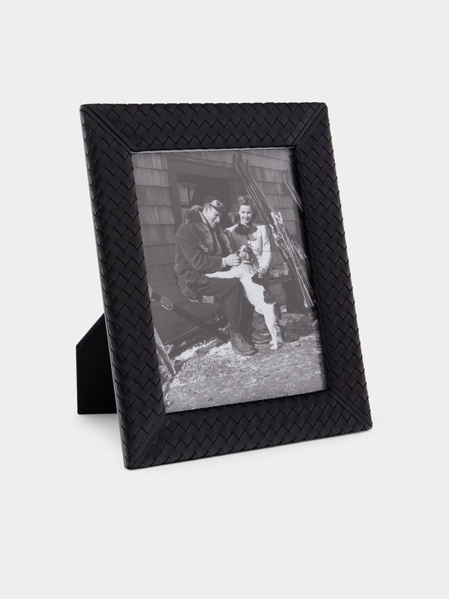 Riviere - Woven Leather Photo Frame - Black - ABASK - 