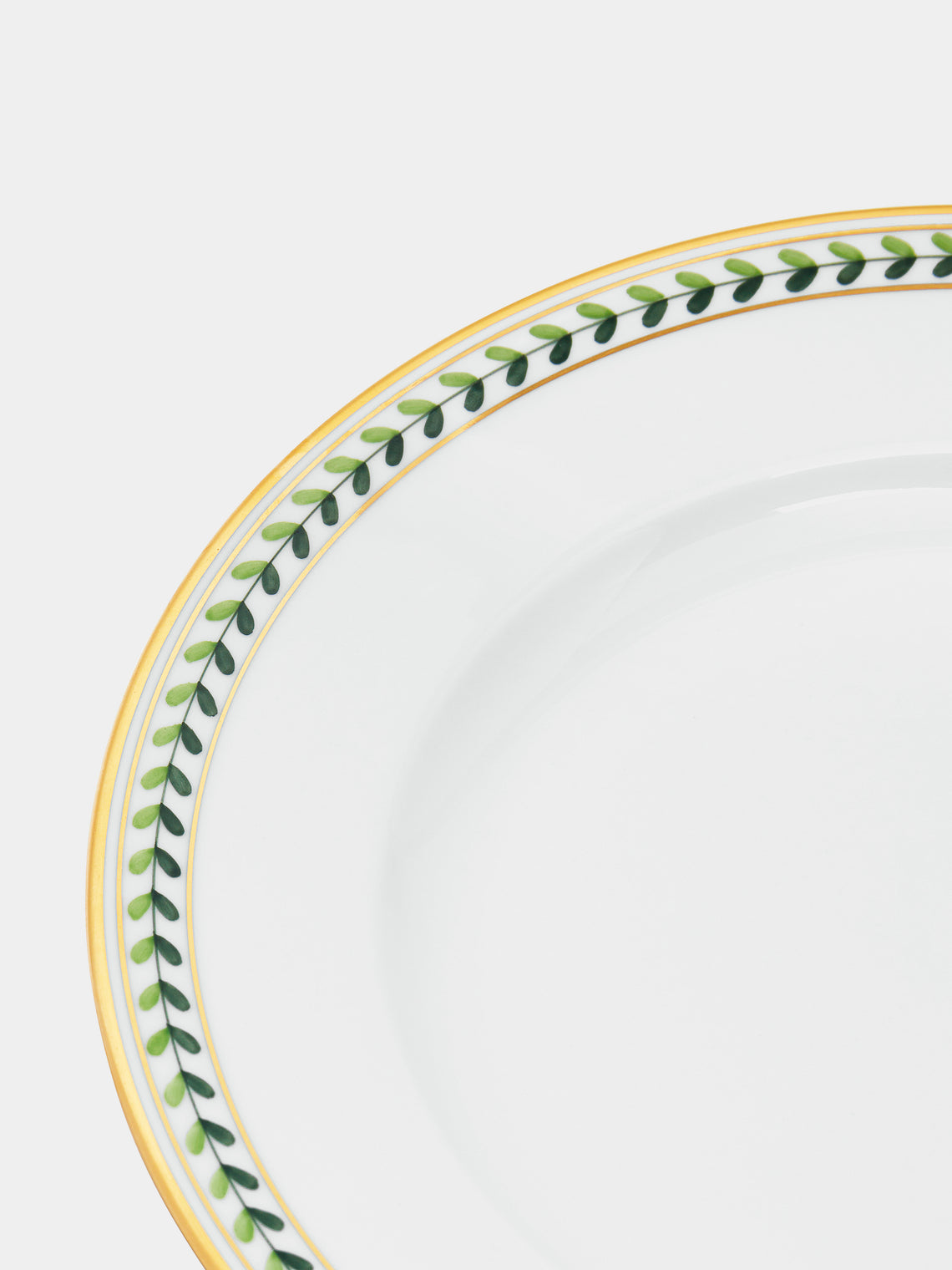 Augarten - Leafed Edge Hand-Painted Porcelain Dessert Plate - White - ABASK
