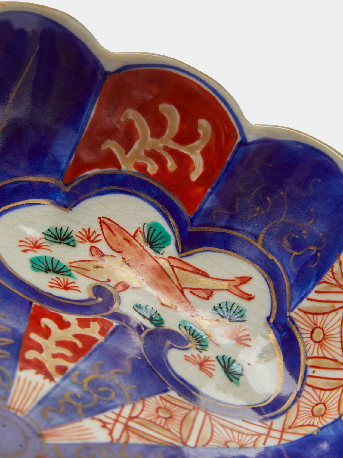 Antique and Vintage - Japanese Imari Fluted Ceramic Bowl (Set of 6) - Multiple - ABASK