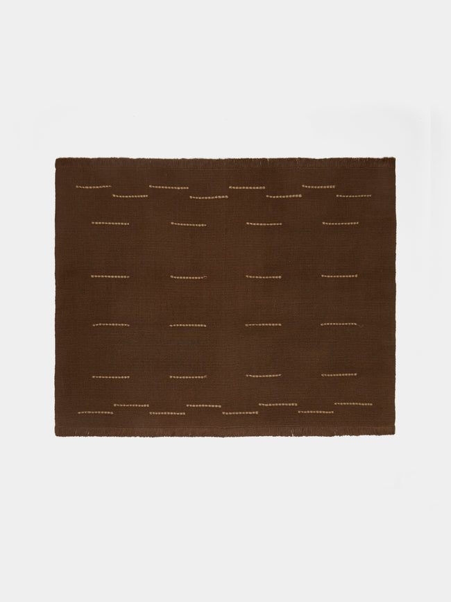 Revolution of Forms - Chiapas Handwoven Cotton Placemat (Set of 4) - Brown - ABASK - 