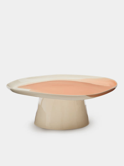 Pottery & Poetry - Hand-Glazed Porcelain Cake Stand - Light Pink - ABASK - 