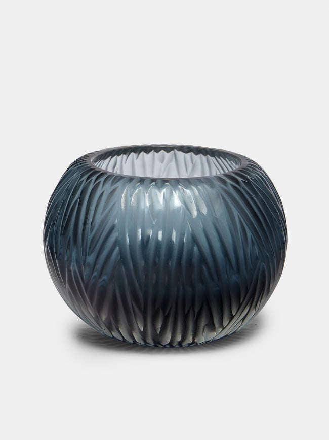 Micheluzzi Glass - Bocia Oceano Hand-Blown Murano Glass Vase - Blue - ABASK - 