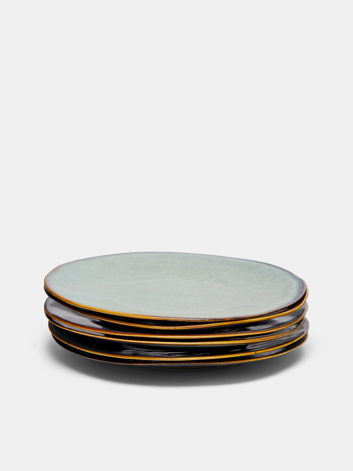 Mervyn Gers Ceramics - Hand-Glazed Ceramic Dinner Plates (Set of 6) - Blue - ABASK
